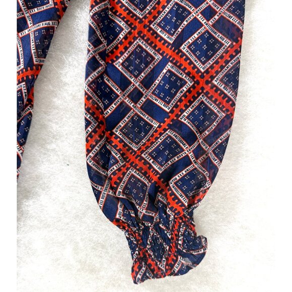 Scotch & Soda Amsterdams Blauw Boho Maxi Dress S Geo Print Fall Chic - Picture 7 of 16